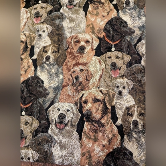 Dogs tapestry hand bag 14"x 12.5 - Picture 2 of 4